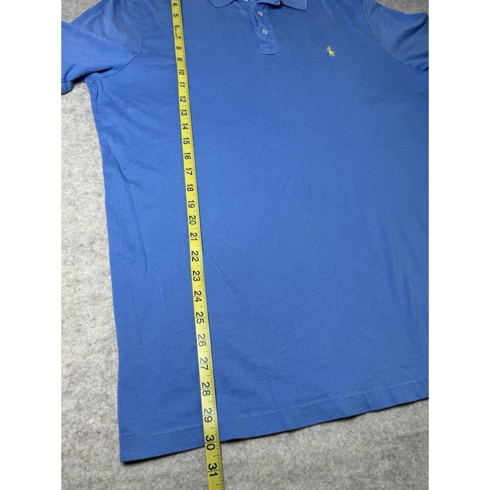 Polo Ralph Lauren Classic Fit Polo Shirt Blue Yellow Pony Men's Large L Cotton - Picture 10 of 10